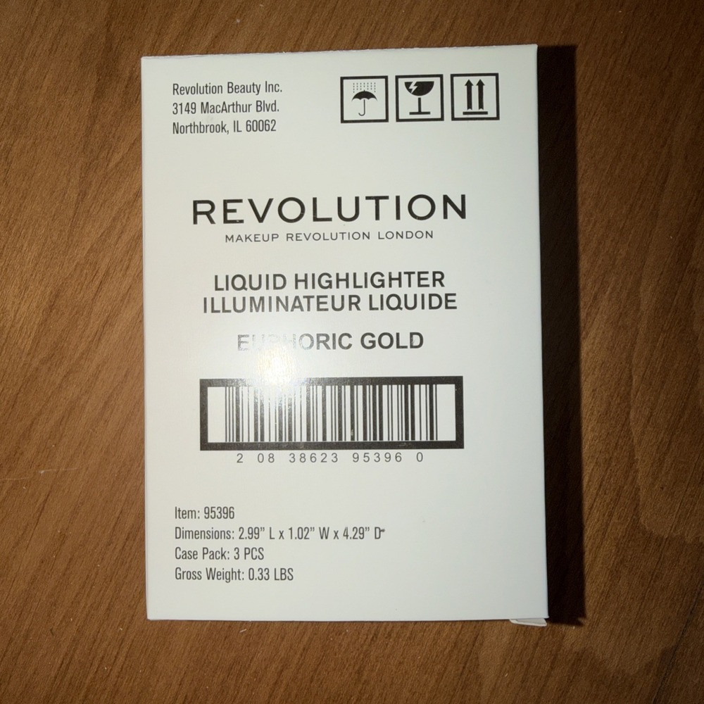 NEW Revolution Liquid Highlighter Euphoric Gold - CASE PACK OF 3 - Picture 3 of 5